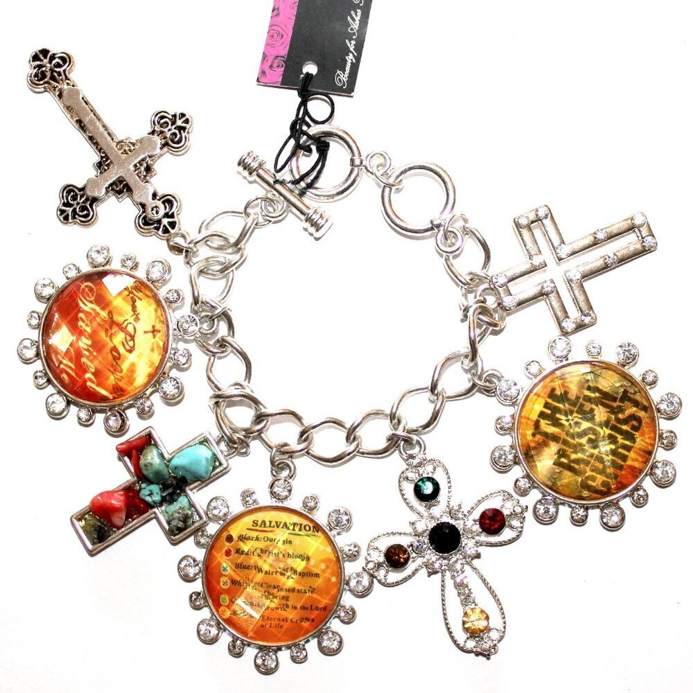 Your Love Saved Me - The Risen Christ Salvation Cross Charm Bracelet